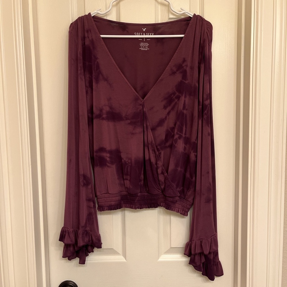 AE super soft bell sleeve tie dye top